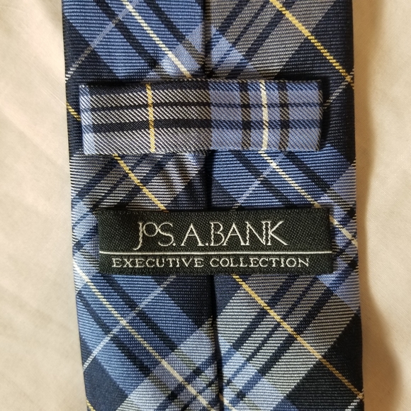 NWT Jos. A. Bank 100% Silk Blue Plaid Tie - Picture 4 of 5